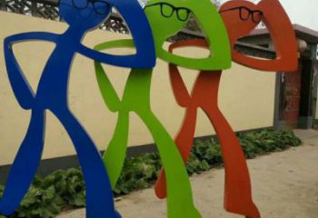 抽象體育雕塑觀賞型，露天雕塑，鋼結構鐵藝人物雕塑訂做