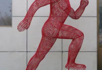 鏤空體育雕塑選用，美陳雕塑，抽象鐵藝人物雕塑標準