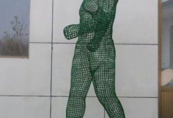 鏤空體育人物雕塑優(yōu)價(jià)，鋼管組合，鐵藝運(yùn)動(dòng)員雕塑廠家