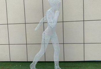 鏤空運動員雕塑定制，小區雕塑，鐵藝人物雕塑提供