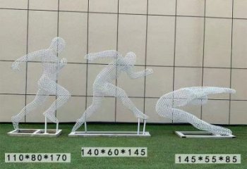 鏤空運(yùn)動(dòng)員雕塑供需，鋼管組合，鐵藝人物雕塑制作