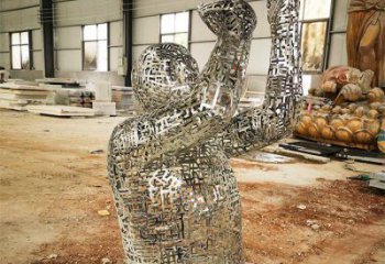 鏤空人物雕塑訂做，城市雕塑，鐵藝字母人物雕塑精品