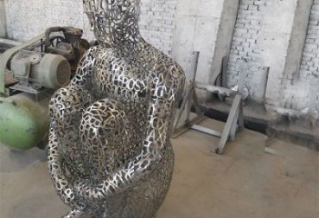 鏤空人物雕塑選定，美陳雕塑，現代鐵藝字母人物雕塑優選