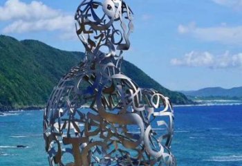 農(nóng)村字母人物雕塑，鏤空景觀雕塑，抽象效果