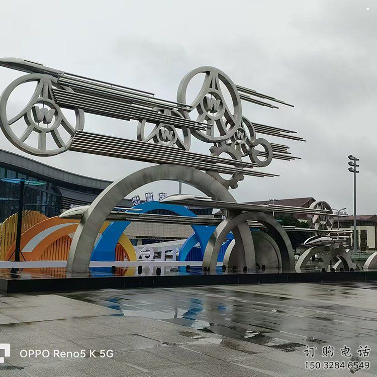 抽象車輪雕塑展品，小區雕塑，車輪雕塑制作精選