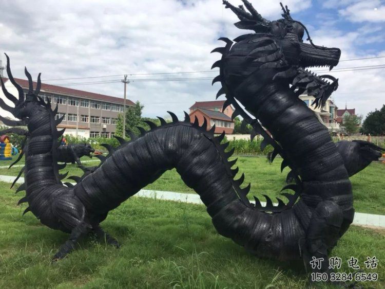 輪胎龍雕塑優(yōu)選，陸地?cái)[件，園林輪胎龍雕塑供應(yīng)