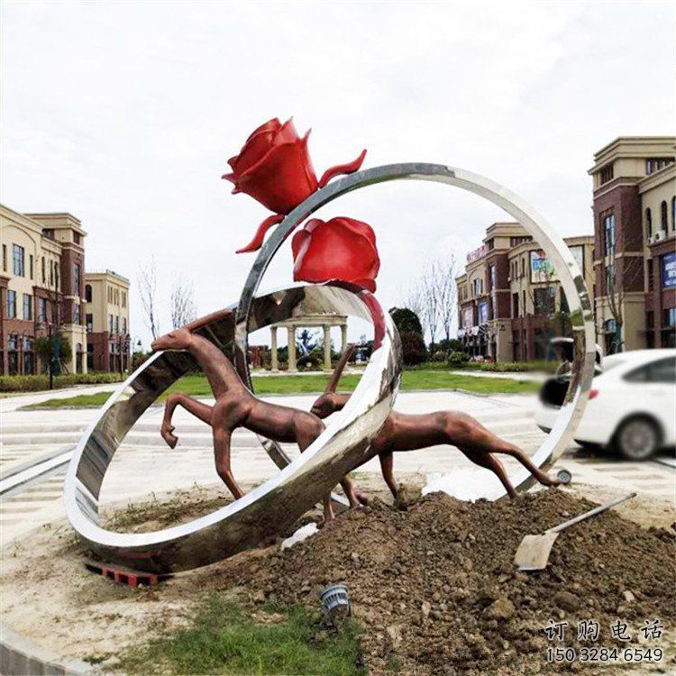 鉆戒雕塑訂做供需，景區(qū)雕塑，烤漆鉆戒雕塑定價