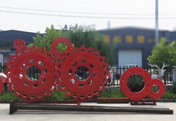 車輪雕塑工廠選用，街道標(biāo)識，景觀車輪雕塑批發(fā)