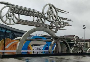 抽象車輪雕塑展品，小區雕塑，車輪雕塑制作精選