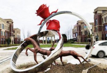 鉆戒雕塑訂做供需，景區(qū)雕塑，烤漆鉆戒雕塑定價