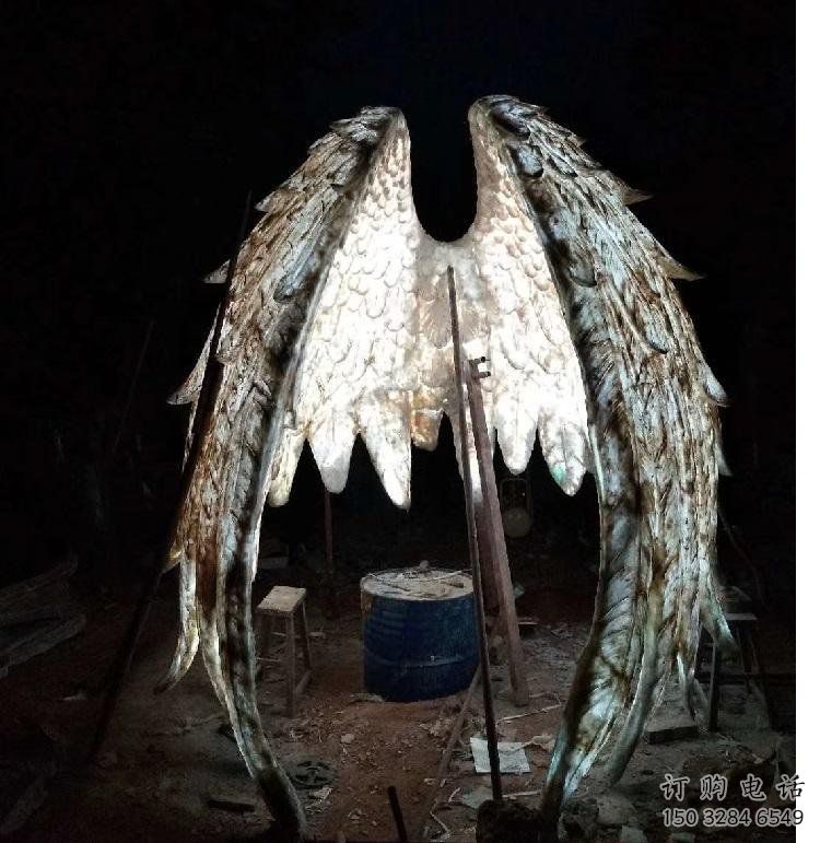 鳥翅雕塑供需，廣場(chǎng)雕塑，不銹鋼鳥翅雕塑定制