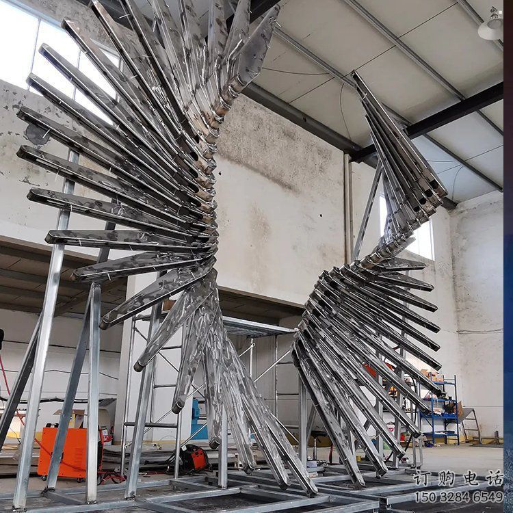 天使之翼雕塑供應，城區小品，抽象翅膀雕塑制造商