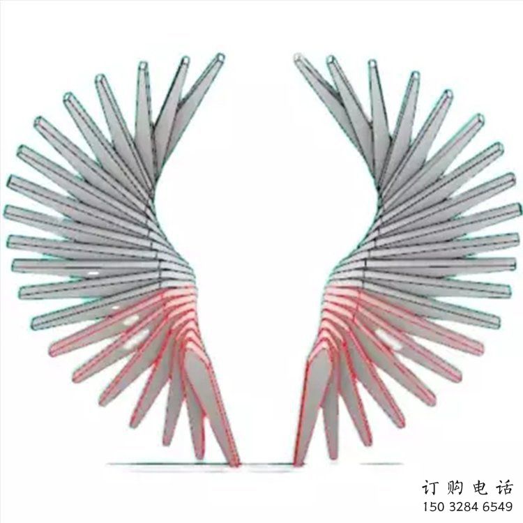天使之翼雕塑展品，彩鋼制作，酒店翅膀雕塑精品