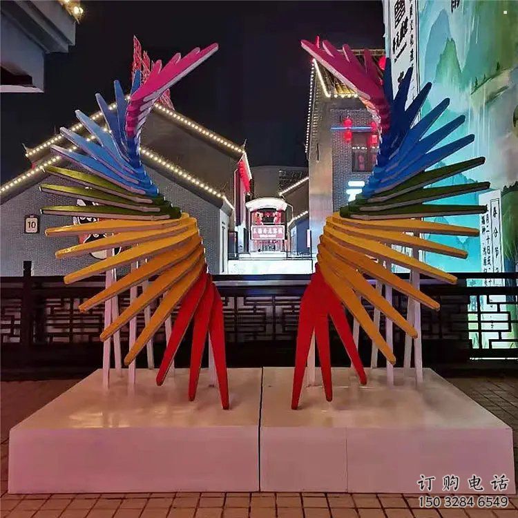 天使之翼雕塑通用，街道標識，鋼鑄翅膀雕塑承接