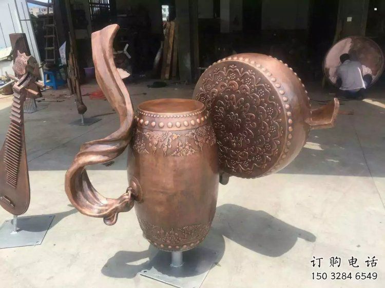 銅鼓雕塑專供，美陳雕塑，社區銅鼓雕塑預定