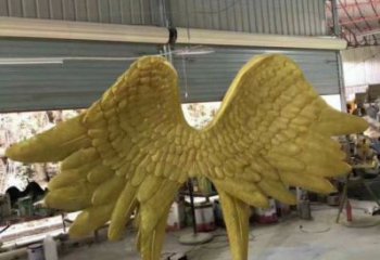 翅膀雕塑，鏤空景觀雕塑，抽象效果