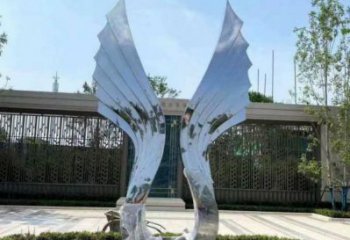 廣場翅膀雕塑，抽象水景雕塑，抽象效果