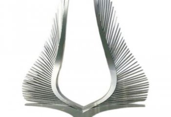 鏡面鳳尾雕塑，拉絲工藝，廣場抽象小品雕塑