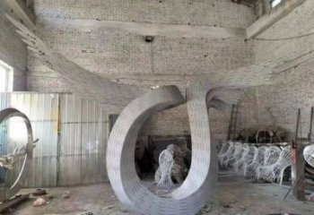 鳥(niǎo)翅雕塑承接，鍛造工藝，不銹鋼鳥(niǎo)翅雕塑訂做