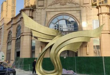 鳥(niǎo)翅雕塑服務(wù)商，景觀雕塑，不銹鋼鳥(niǎo)翅雕塑訂做