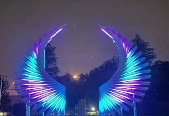 金屬天使之翼雕塑制造商，鋼管組合，公共翅膀雕塑優選