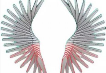 天使之翼雕塑展品，彩鋼制作，酒店翅膀雕塑精品