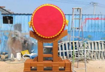 鑼鼓雕塑制作，村標(biāo)概念，鍛鋼不銹鋼鑼鼓雕塑專供