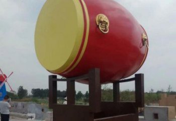 鑼鼓雕塑制造商，酒店擺件，軟裝不銹鋼鑼鼓雕塑定制