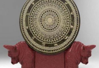 ?門口銅鼓雕塑點擊，地標(biāo)擺件，民俗銅鼓雕塑承接