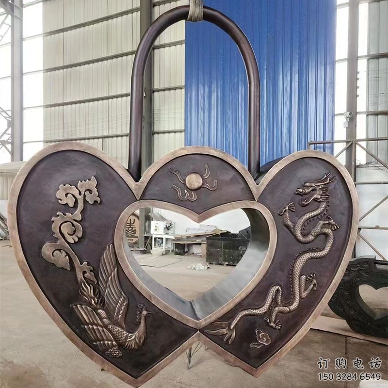 景區鎖子雕塑優選，圓雕體系，不銹鋼鎖子雕塑選定