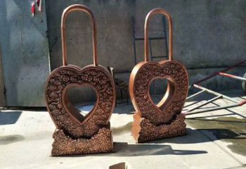 現代藝銅鎖子雕塑展品，室外軟裝，銅鎖子雕塑訂做