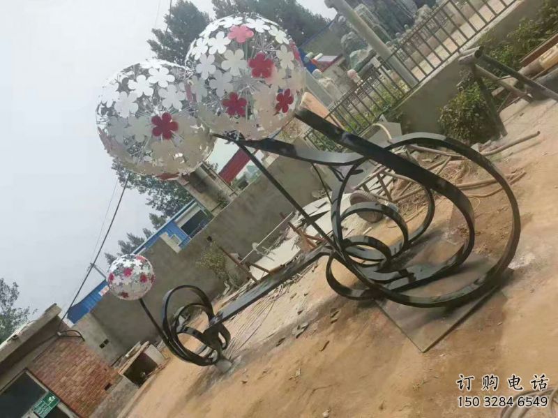 蚌埠大型蒲公英坐凳雕塑，現(xiàn)代元素設(shè)計(jì)，不銹鋼坐凳雕塑