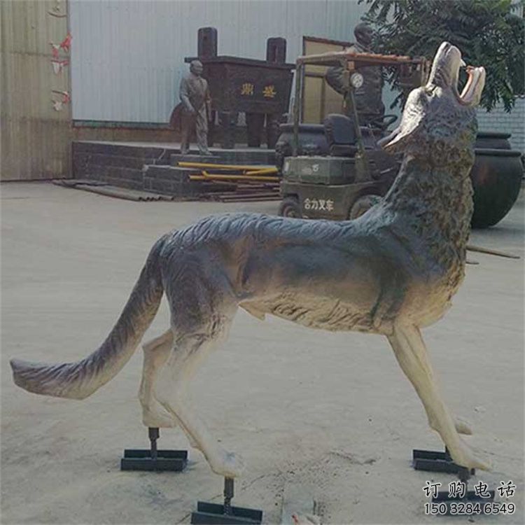 阜陽銅狼雕塑廠家，銅雕動物狼，仿真工藝制作