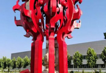 滁州火球雕塑，精神堡壘火球雕塑落地展示