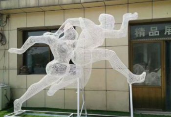 池州鏤空體育雕塑供求，白鋼構件，鐵藝人物雕塑觀賞型