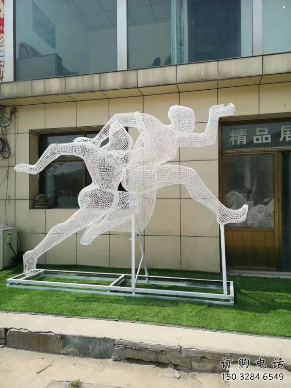 廈門鏤空體育雕塑供求，白鋼構(gòu)件，鐵藝人物雕塑觀賞型