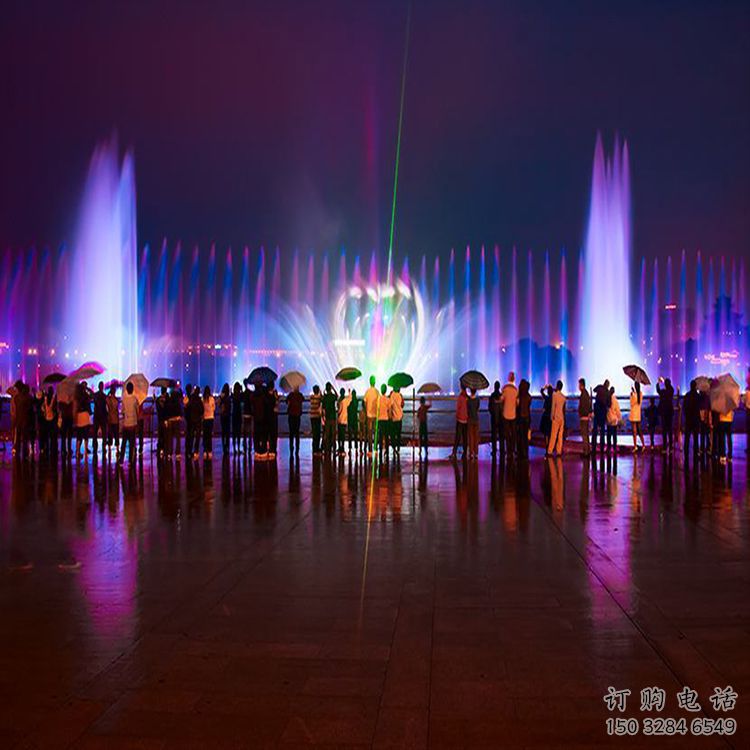 江門水景程控噴泉雕塑，高噴循環噴水方式設計