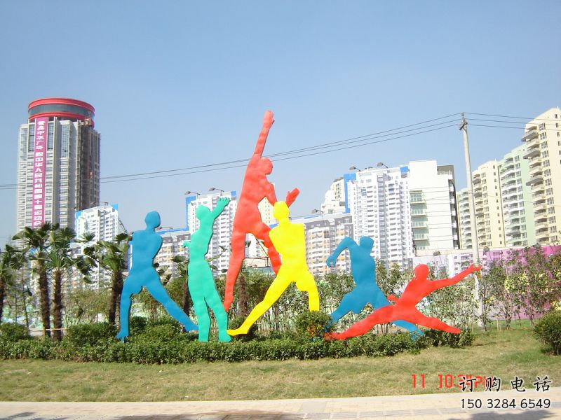 桂林投籃雕塑，剪影工藝制作，不銹鋼體育人物雕塑