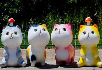 龍巖房地產(chǎn)貓咪雕塑，仿古動漫雕塑，公園動物制造
