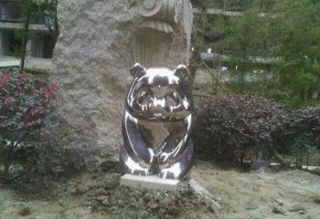 珠海熊貓雕塑服務(wù)商，動(dòng)物美陳雕塑，不銹鋼熊貓雕塑廠家