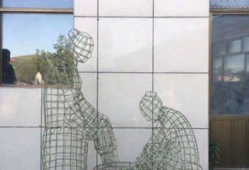 汕尾鏤空孝道雕塑通用，街景小品，鐵藝洗腳雕塑制造