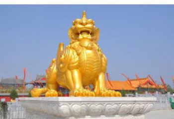 銅仁廣場貔貅雕塑，動物彩繪雕塑，抽象效果