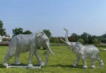 邯鄲鏤空大象雕塑制造商，動(dòng)物擺件，透雕大象雕塑定制
