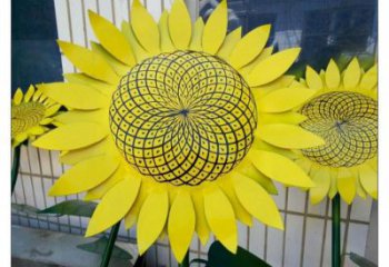辛集抽象花籃雕塑展品，小區(qū)雕塑，葵花花籃雕塑工程制作精選
