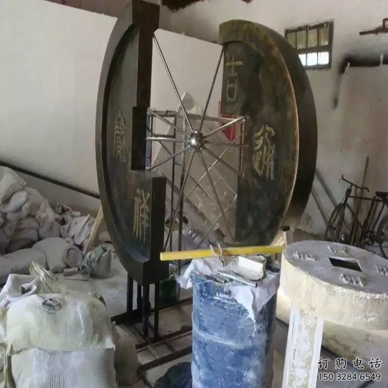 信陽園林銅錢雕塑精選，陸地擺件，公園銅錢雕塑精品