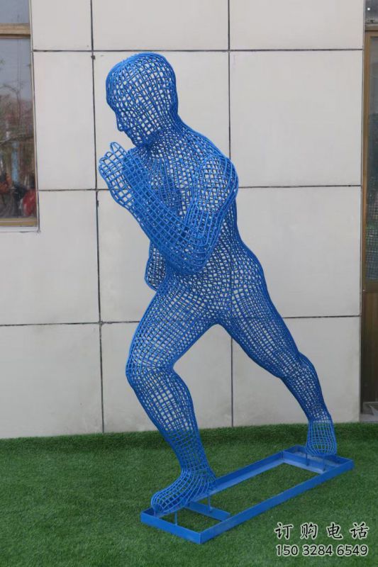 南崗鏤空跑步雕塑，標識雕塑，烤漆鐵藝人物雕塑優選