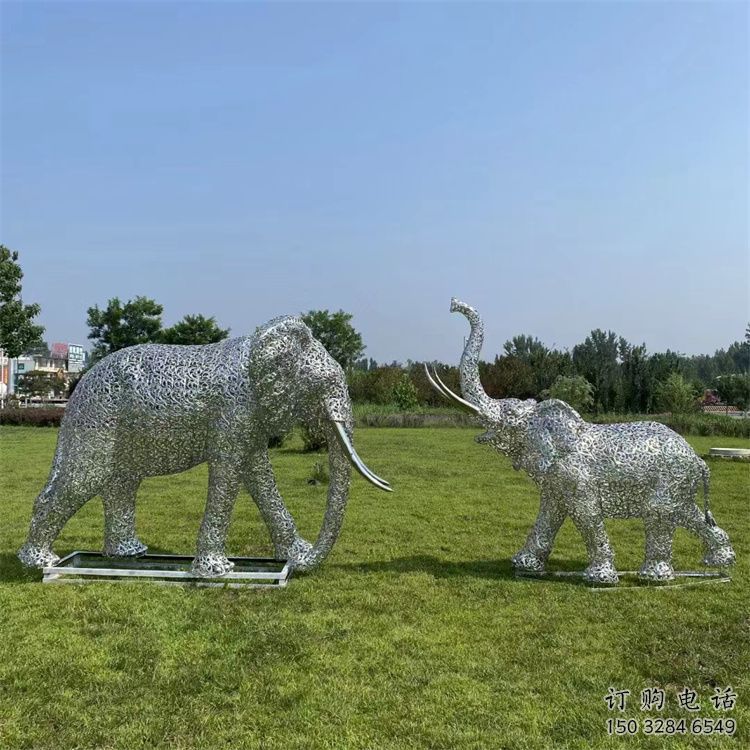 吉林鏤空大象雕塑制造商，動物擺件，透雕大象雕塑定制