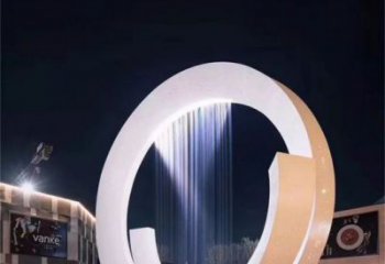 道里圓環噴泉雕塑，水景藝術原理，水景圓環雕塑廠家