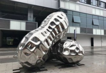 長沙花生雕塑制造，白鋼構(gòu)件，不銹鋼花生雕塑提供