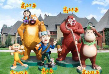 長沙廣場維尼熊雕塑，卡通水景雕塑，抽象效果